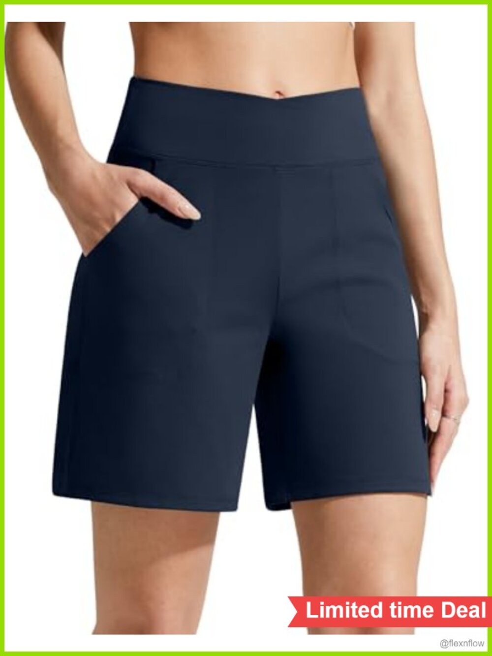 G4Free Athletic Shorts for Women 6" Inseam Cross Waist with Pockets
